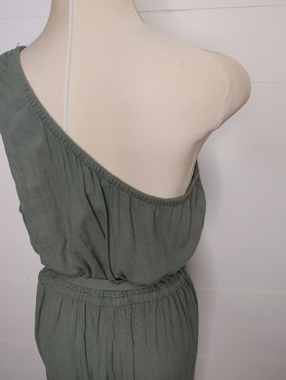 AEO Green One Shoulder Sleeveless Belted Jumpsuit L - Picture 5 of 10